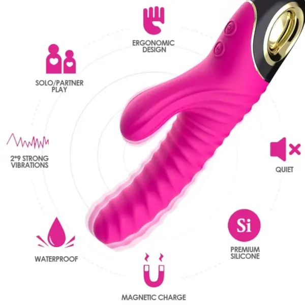 ARMONY - Vibrador de Silicona Fucsia para Placer Intenso - Imagen 3