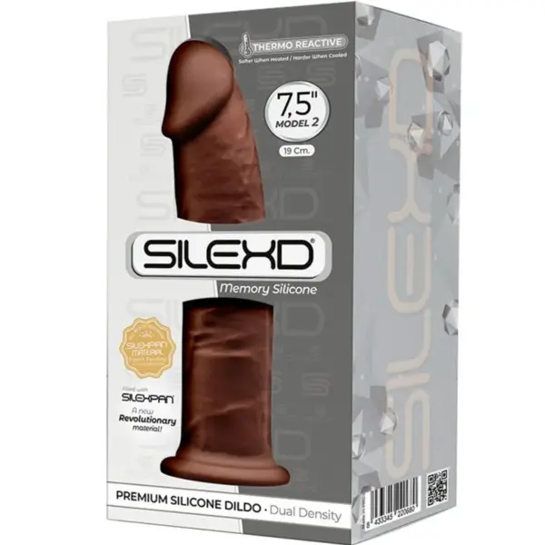 SILEXD - Modelo 2 Pene Realista Silicona Premium Silexpan Marrón de 19 cm - Imagen 3