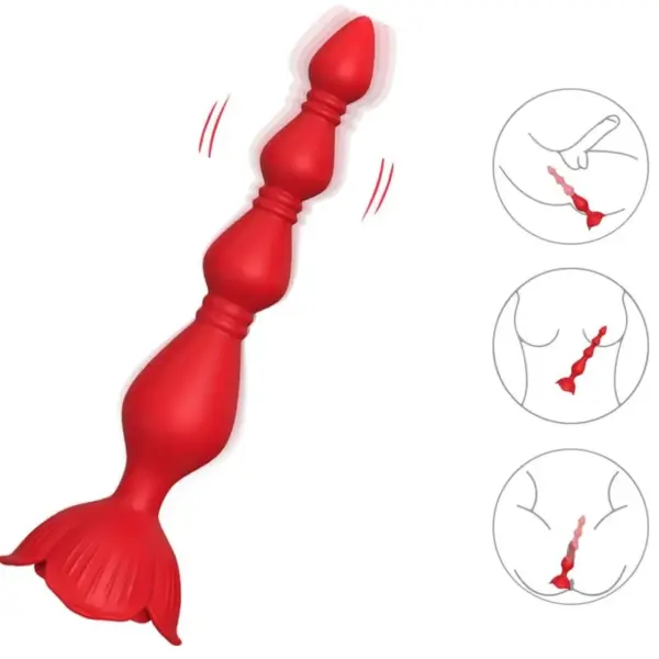 ARMONY - Vibrador Pagoda Rosa y Plug Anal Rojo - Imagen 2