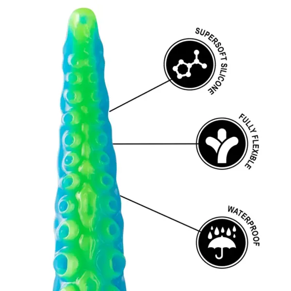 EPIC - Scylla Dildo Tentáculo Fino Fluorescente Tamaño Pequeño - Imagen 8