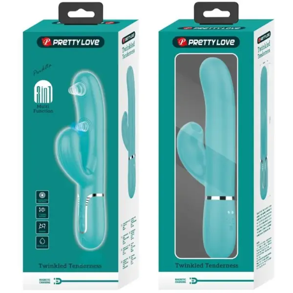 Pretty Love - Perlita Vibrador Punto G 3 en 1 Multifunción Verde Agua - Imagen 11