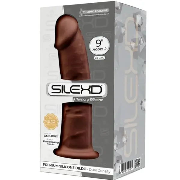 SILEXD - Modelo 2 Pene Realístico Silicona Premium Silexpan Marrón 23 cm - Imagen 3