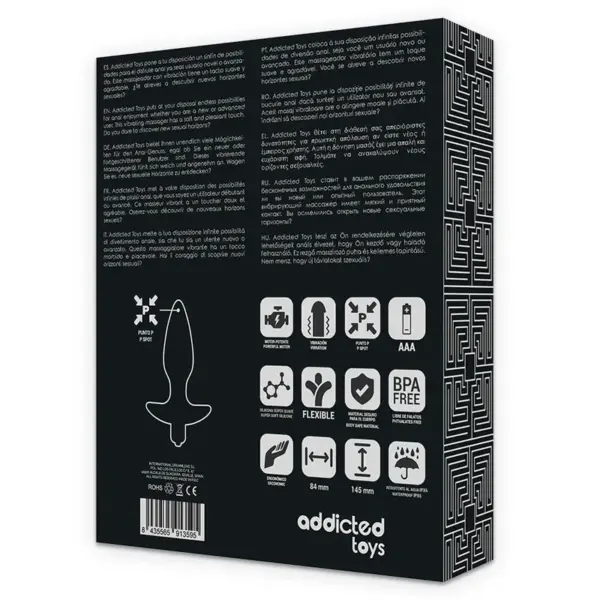 ADDICTED TOYS - Masajeador Plug Anal con Vibración Negro - Imagen 7