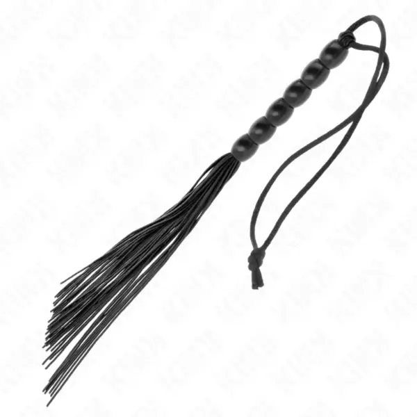 KINK - Mini Látigo de Silicona con Agarre 6 Bolas Negro 26 cm - Imagen 5