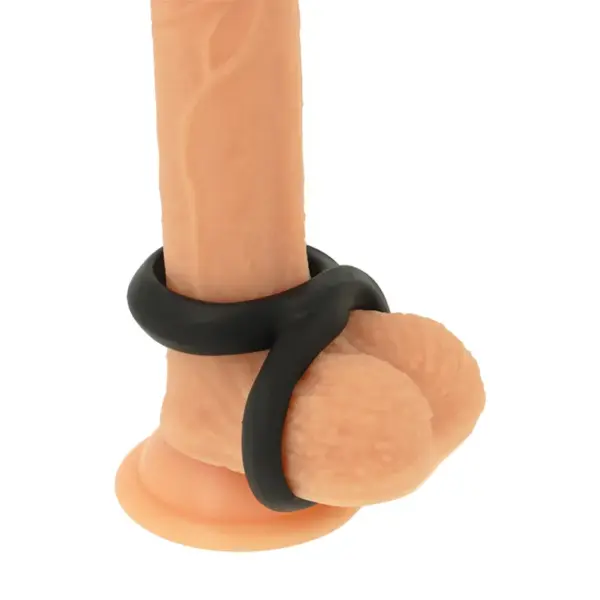 Powering - Anillo Pene y Testículos Super Flexible PR12 Negro