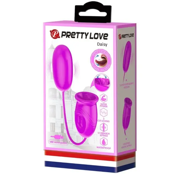 Pretty Love - Vibrador rabbit con licking morado - Imagen 9