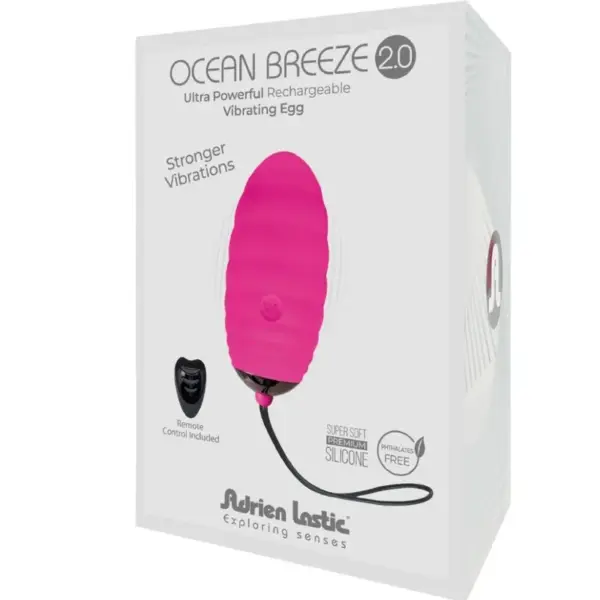 ADRIEN LASTIC - Huevo vibrador recargable Ocean Breeze 2.0 rosa con control remoto - Imagen 4