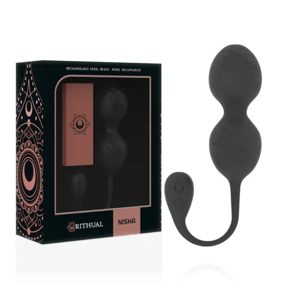 Rithual - Bolas Kegel recargables vibratoras negras - Imagen 2