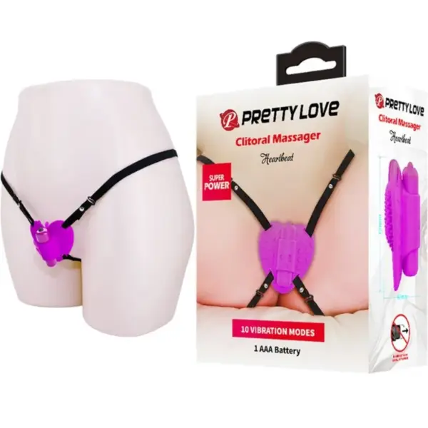 Pretty Love - Masajeador de clítoris Heartbeat morado con 10 modos de vibración