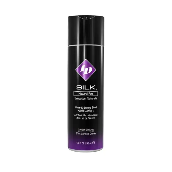 ID SILK - Lubricante Natural Feel Water/Silicone 130 ML para Placer Intenso