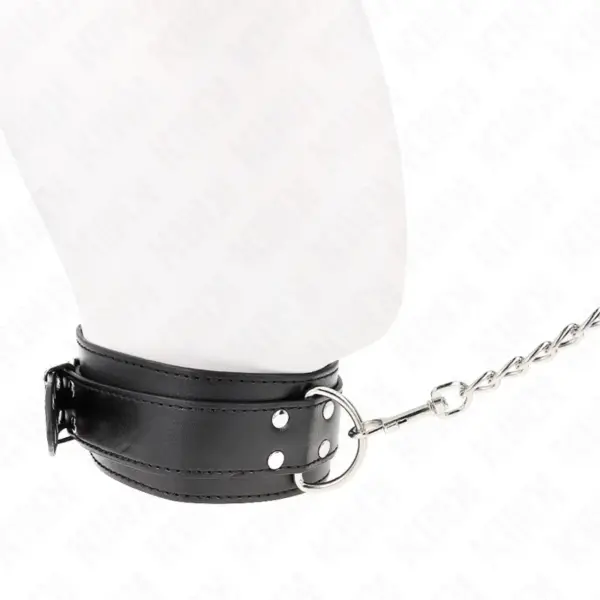 KINK - Collar con Correa 65 cm Hebillas Plateadas Ajustable 33-46 cm x 5.5 cm - Imagen 3