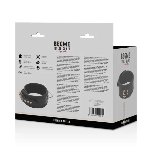 BEGME - Collar de Cuero Vegano Black Edition para BDSM - Imagen 8