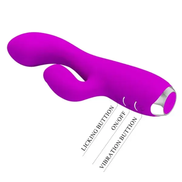 Pretty Love - Vibrador rabbit con licking morado - Imagen 8