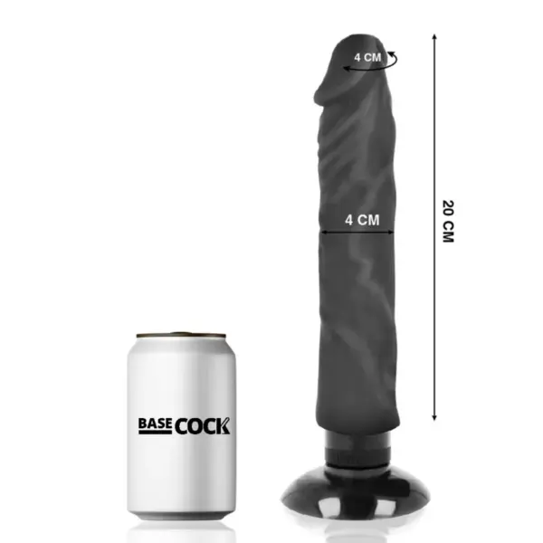 BASECOCK - Vibrador realista 20 cm negro - Imagen 2