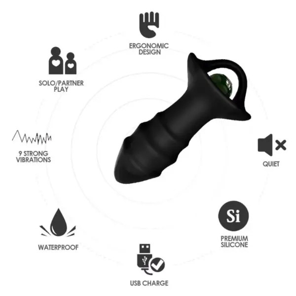 ARMONY - Kylin Dedal Vibrador & Plug Anal Control Remoto Negro - Imagen 3