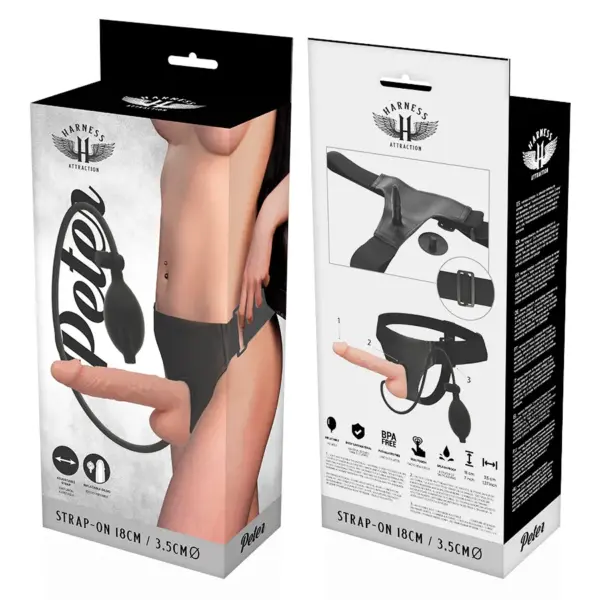 Harness Attraction - Arnés con Pene Hinchable 18 cm - 3.5 cm - Imagen 7