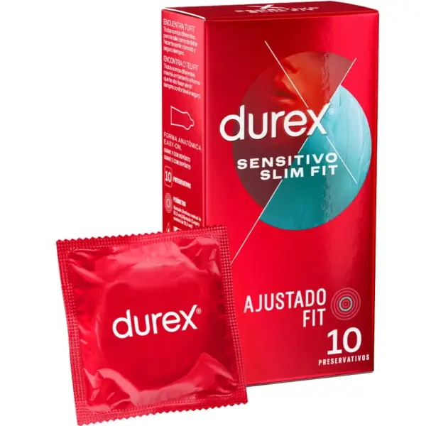 Durex - Preservativos Sensitivos Slim Fit 10 Unidades