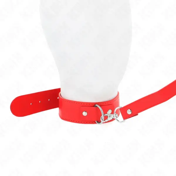 KINK - Collar con Correa 116 cm Fino Rojo Ajustable - Imagen 5