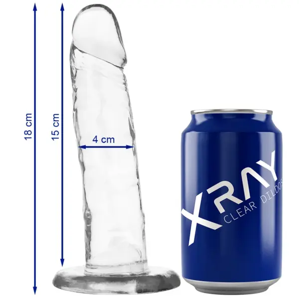 X RAY - Dildo Transparente de 18 cm - Estimula Tus Fantasías