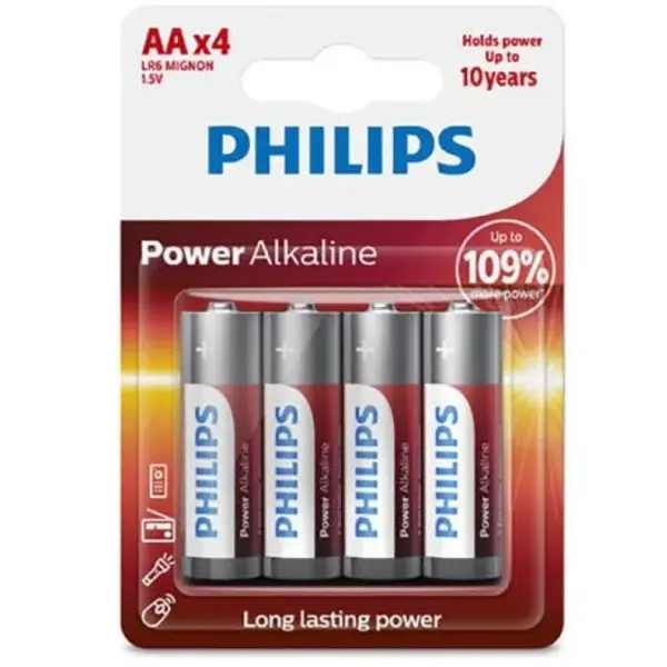 PHILIPS - Power Alkaline Pila AA LR6 Blister*4