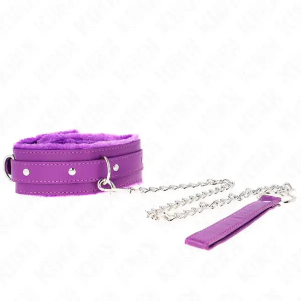 KINK - Collar con correa morado ajustable 65 cm para BDSM