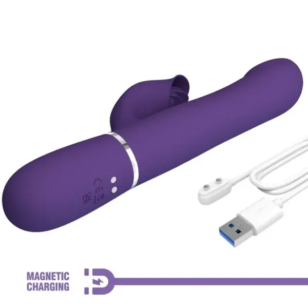 Pretty Love - Vibrador rabbit con licking morado - Imagen 10