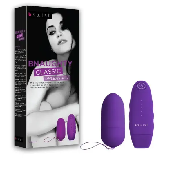 B SWISH - Vibrador tipo bala Bnaughty Classic Unleashed Lila Control Remoto - Imagen 3