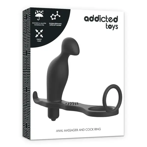 ADDICTED TOYS - Plug Anal con Anillo Silicona Negro 12 cm - Imagen 6