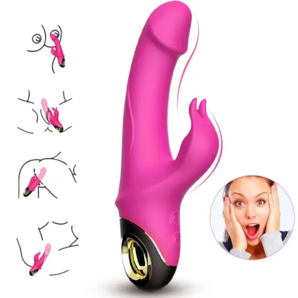 ARMONY - Vibrador rabbit rotador fucsia - Imagen 2