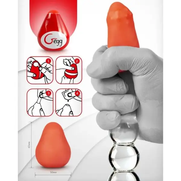 G-VIBE - Huevo Masturbador Texturizado Reutilizable Rojo - Imagen 4