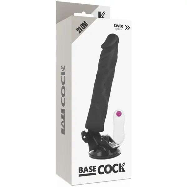 BASECOCK - Vibrador Realista Control Remoto Negro 21 cm - Imagen 6