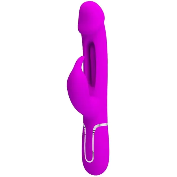 Pretty Love - Vibrador rabbit 3 en 1 multifunción con lengua fucsia