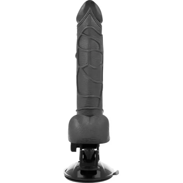 BASECOCK - Vibrador Realista Control Remoto Negro con Testículos 19.5 cm -O- 4 cm - Imagen 4