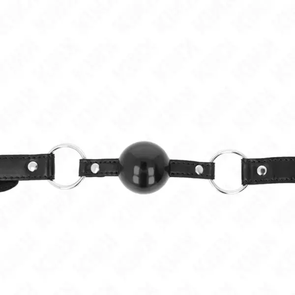 KINK - Mordaza de Bola 4 cm TPE Negro 60x2 cm para BDSM - Imagen 3