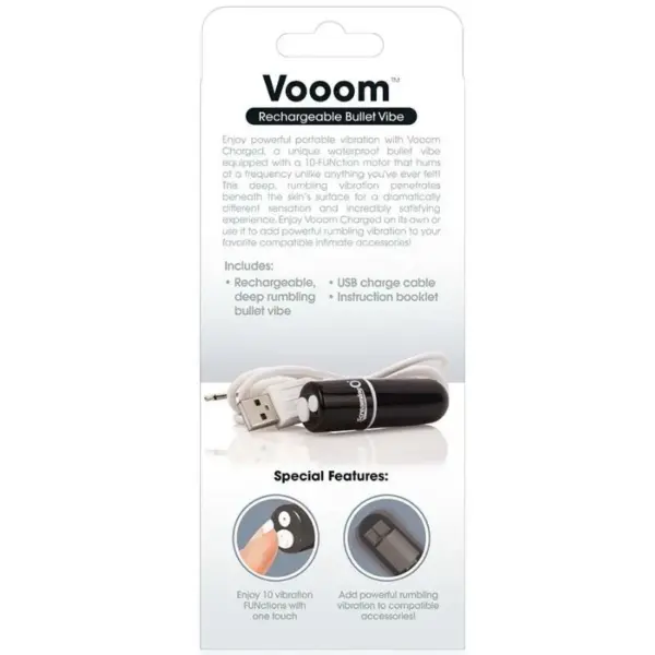 SCREAMING O - Bala Vibradora Recargable Vooom Negro - Imagen 4