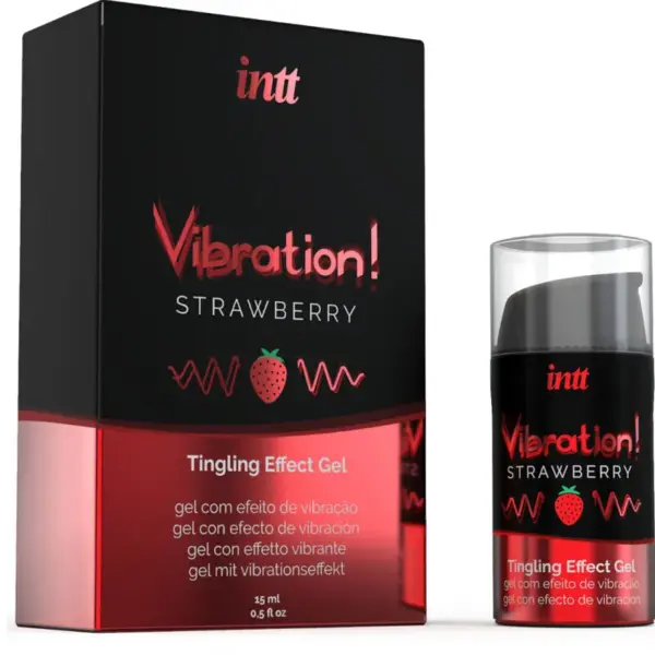 INTT - Potente Gel Estimulante Íntimo Vibrador Sabor Fresa 15 ml - Imagen 2