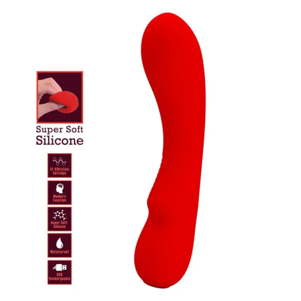 Pretty Love - Vibrador recargable rojo Prescott - Imagen 7