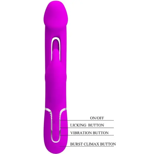 Pretty Love - Vibrador rabbit 3 en 1 multifunción con lengua fucsia - Imagen 8