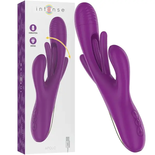 INTENSE - Vibrador multifunción Apolo con lengua oscilante morado