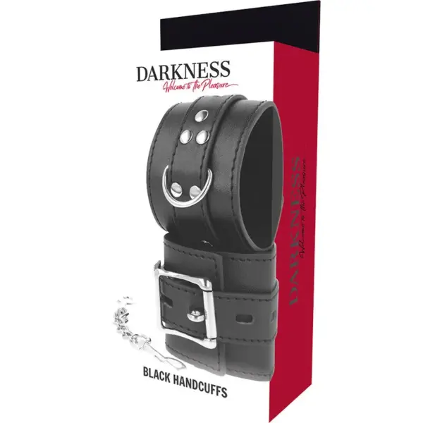 DARKNESS - Esposas Leather Negro para BDSM y Fetish - Imagen 5