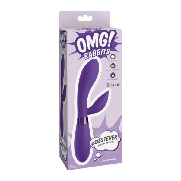 OMG - Vibrador Rabbit de Silicona Lila con 10 Modos de Vibración - Imagen 2