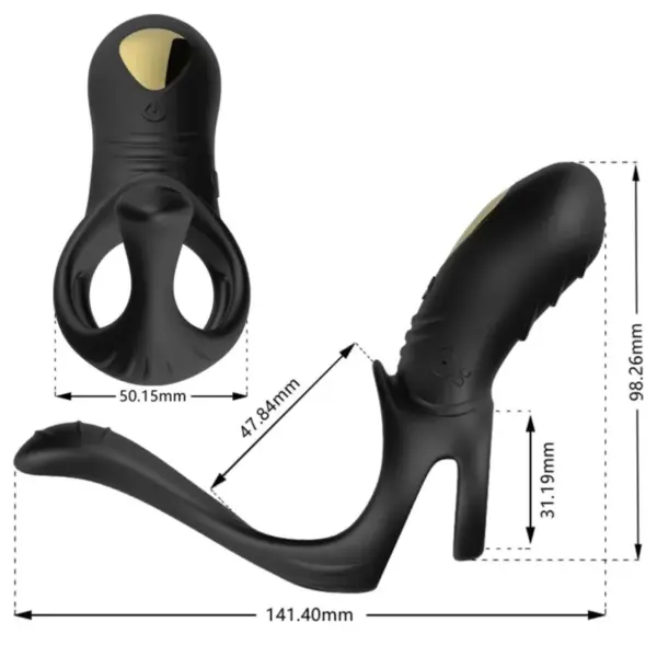 ARMONY - Joy Jumper Anillo Vibrador para Parejas y Plug Anal Negro - Imagen 2