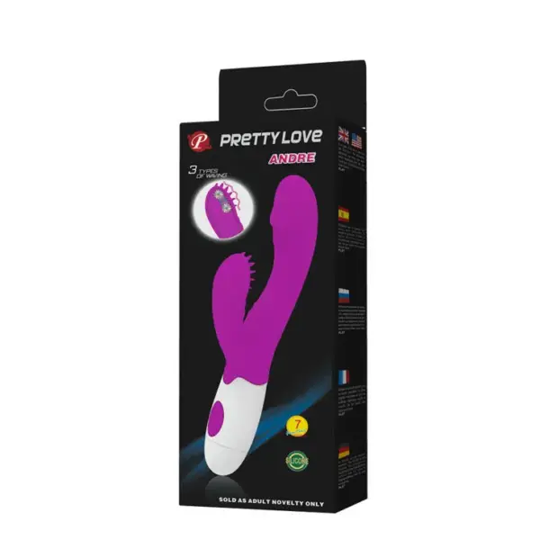 Pretty Love - Vibrador Estimulador André en color lila y blanco - Imagen 9