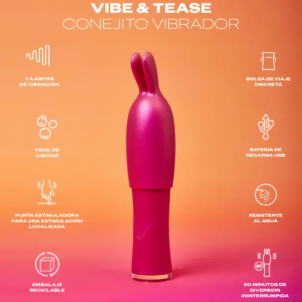 Durex - Vibrador Conejito Vibe & Tease Multivelocidad - Imagen 2