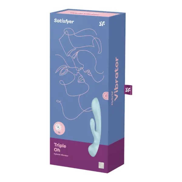 Satisfyer - Triple Oh Vibrador Híbrido Azul - Imagen 4