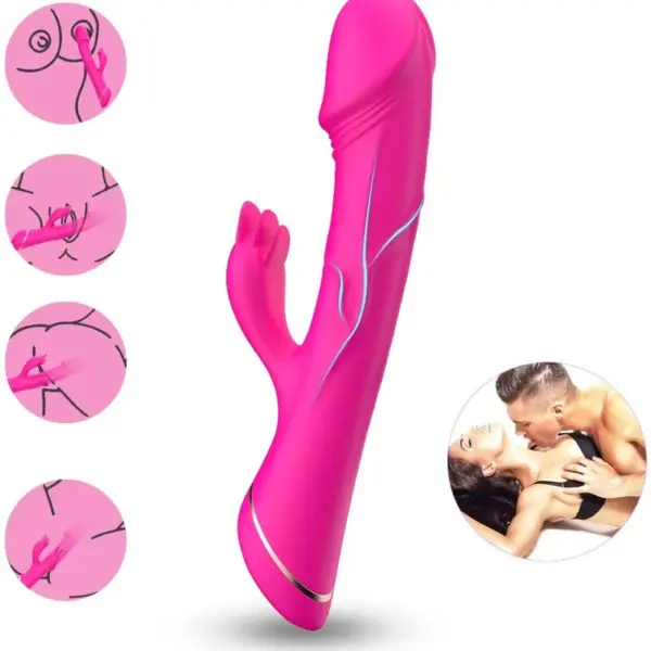 ARMONY - Dildo Vibrador Rabbit Silicona Fucsia - Imagen 2