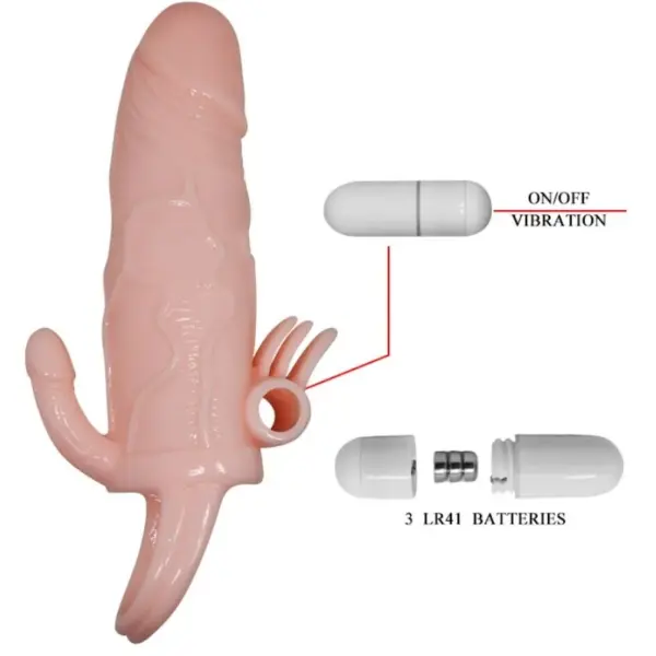 Brave Man - Funda pene anal y clítoris vibrador natural 16.5 cm - Imagen 8