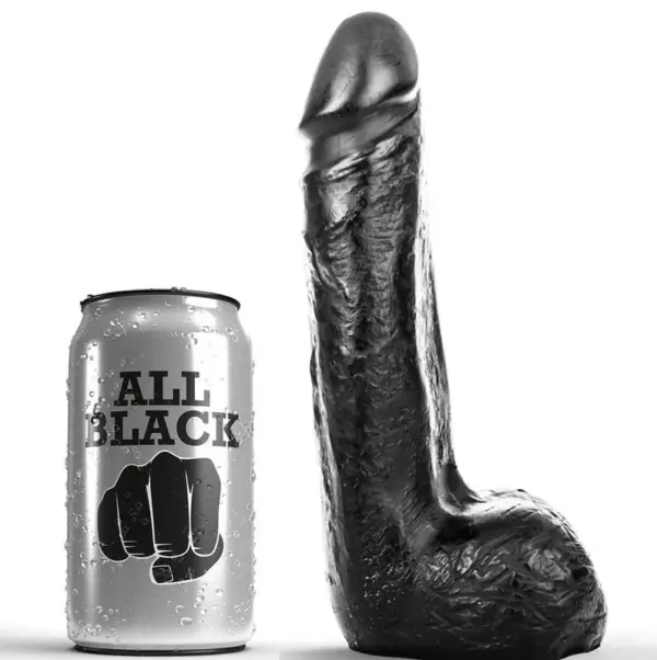 ALL BLACK - Dildo Realista Negro Suave 20 cm