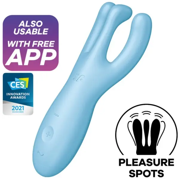 Satisfyer Threesome 4 - Vibrador App Azul para Placer Infinito