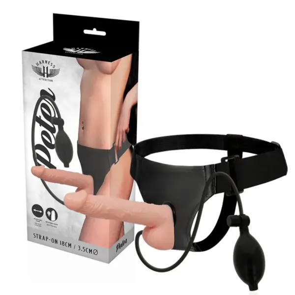 Harness Attraction - Arnés con Pene Hinchable 18 cm - 3.5 cm